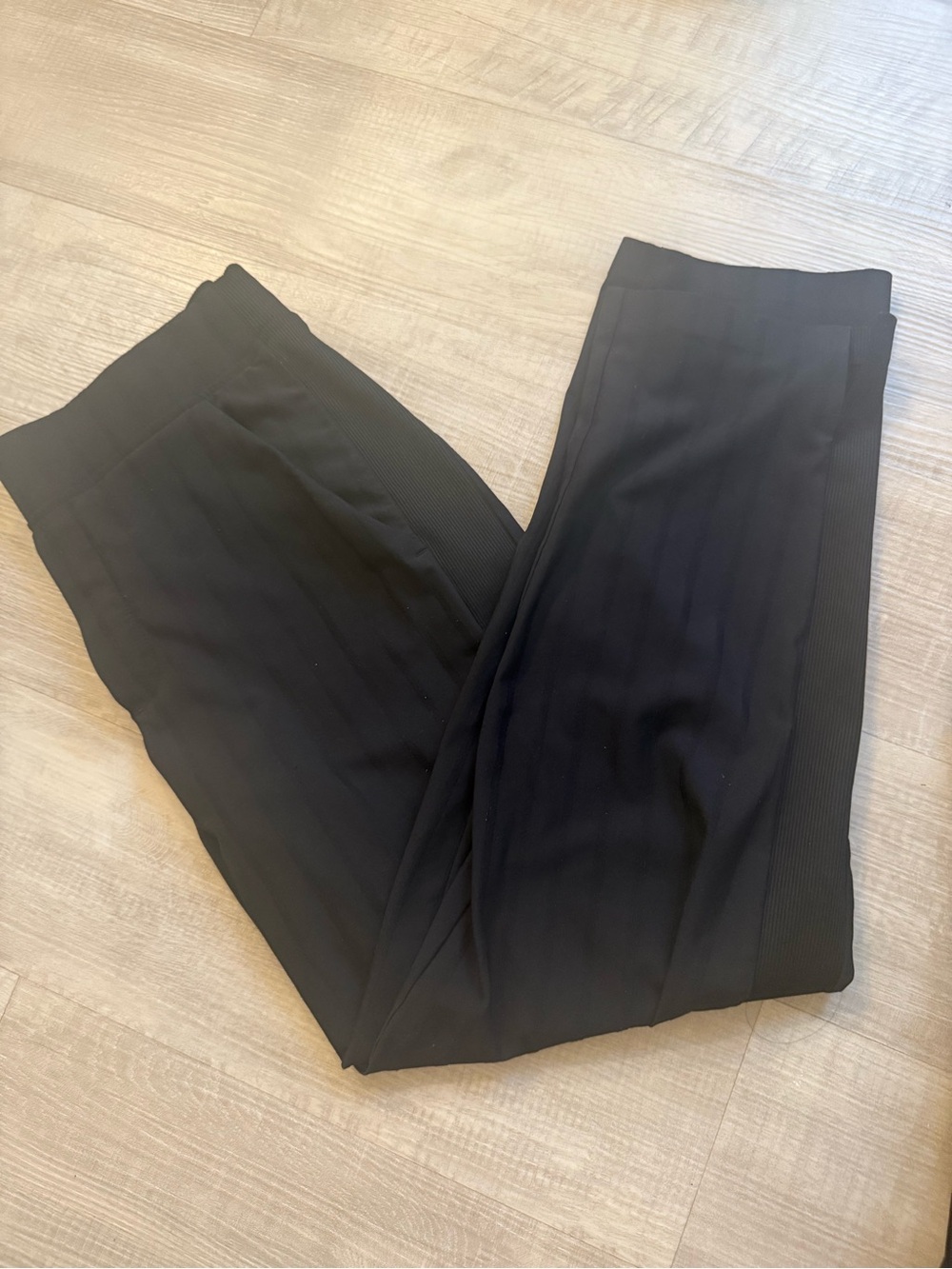 Athleta Brooklyn ankle pants gloss stripe black